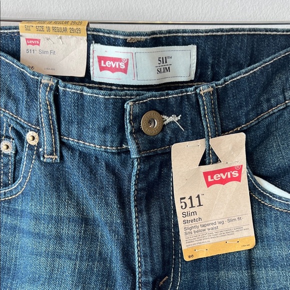 Levi's Boy's Dark Blue Slim Jeans - Picture 2 of 8
